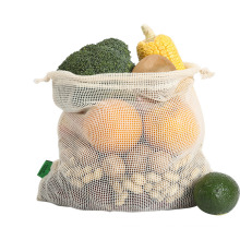 Recyled Vegetable Fruit Shopping Bag Cotton Mesh Drawstring Net Bag